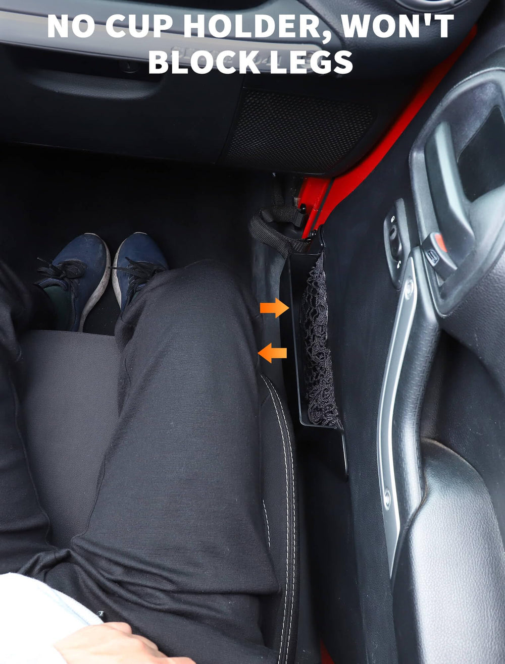 Savadicar front-seat storage extension helps passengers reach essentials.