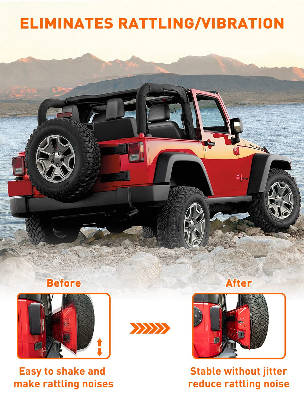 Durable latch replacement aspect of Savadicar TL01 reducing tailgate wobble.