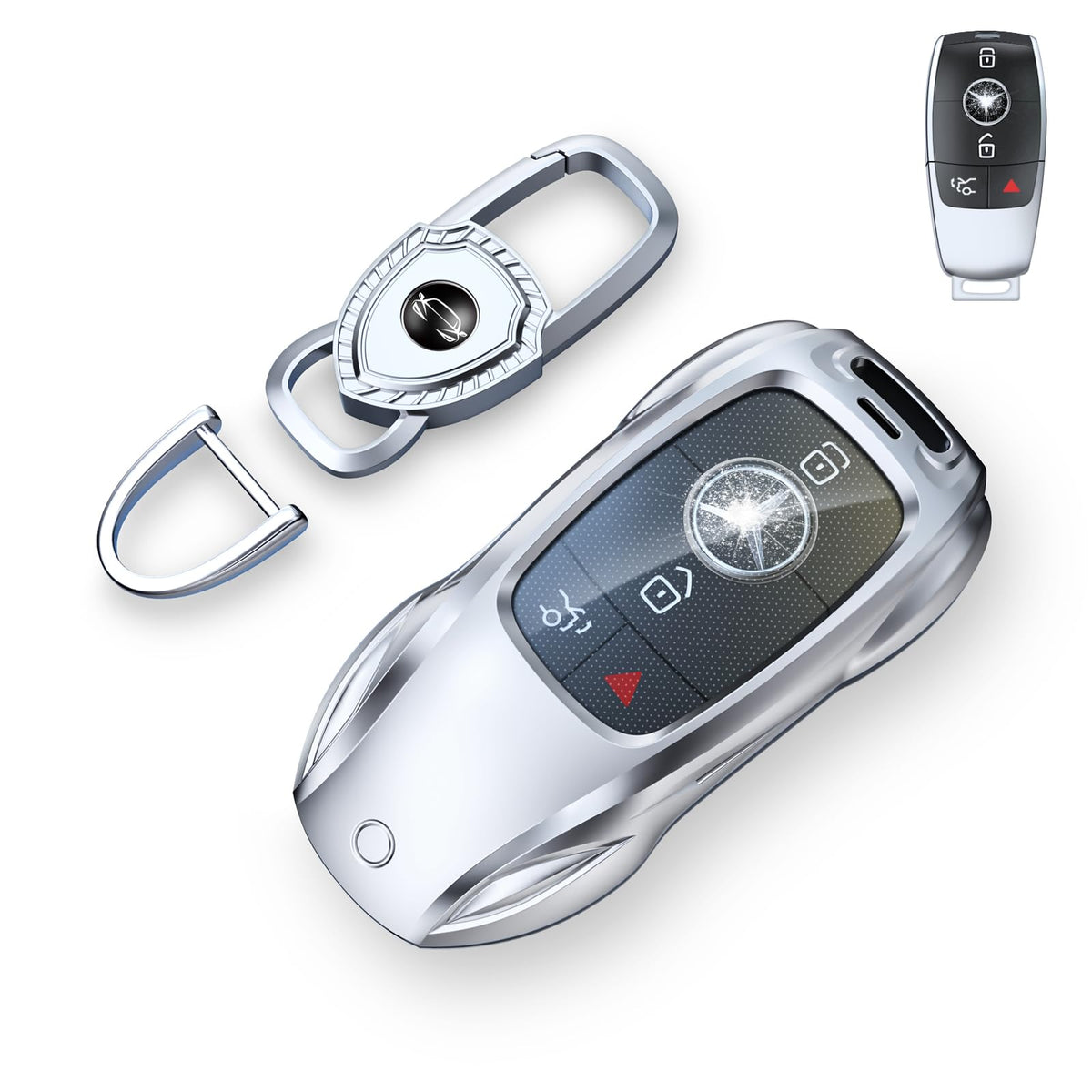 Saxsion Benz key fob cover with 360° protection for Mercedes keys
