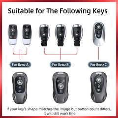 Saxsion Mercedes key case shell button closeup highlights responsive buttons with precise feedback.