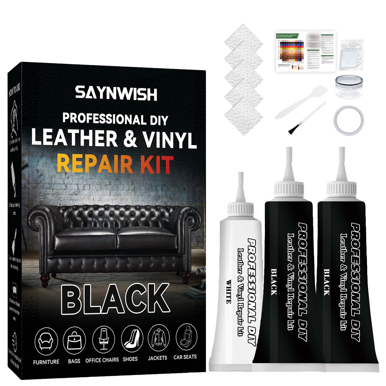 Saynwish leather repair kit full set for quick DIY fixes