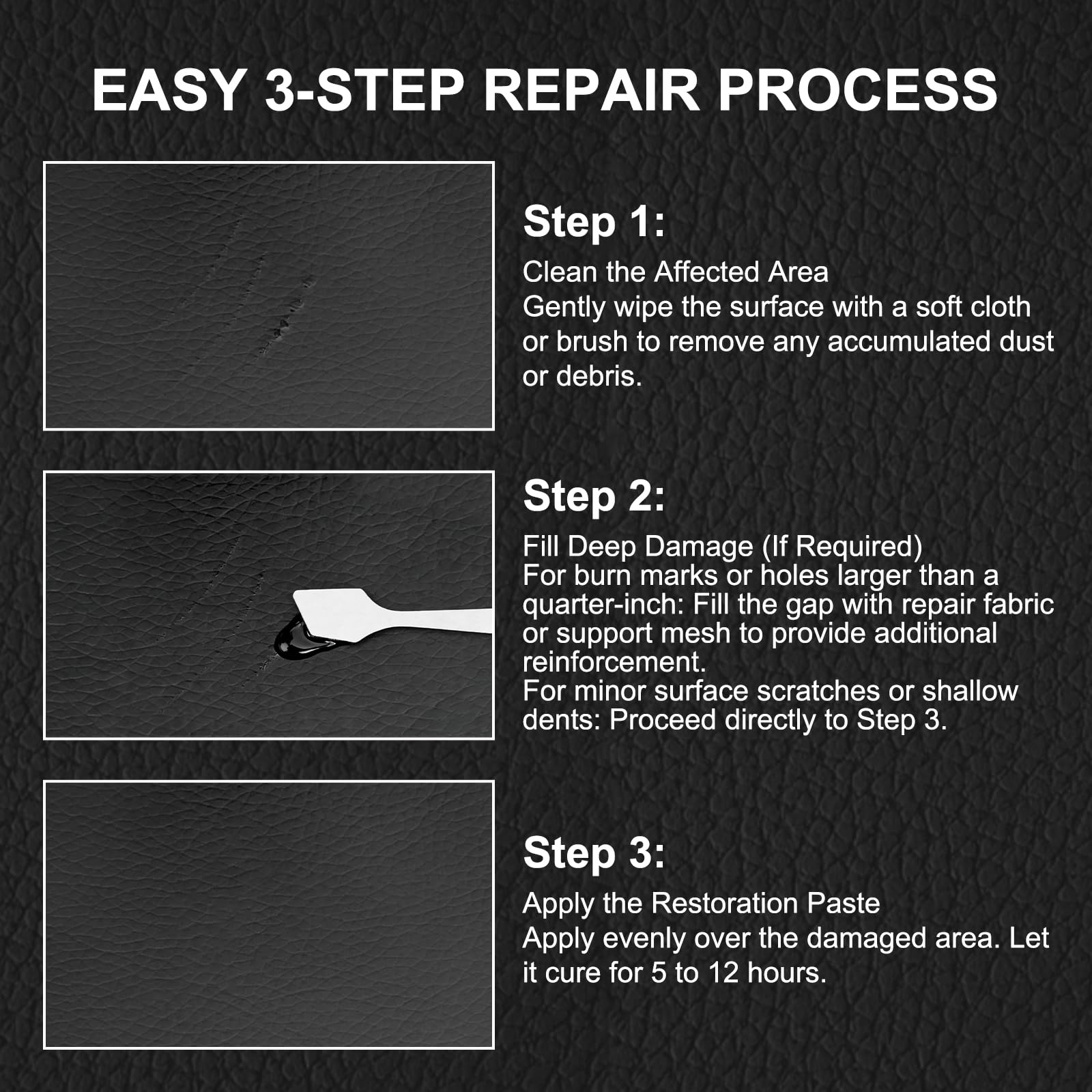 Saynwish leather repair kit hole fix on damaged leather item
