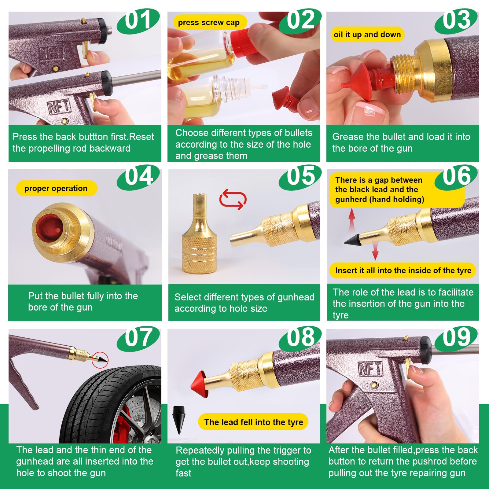 SBGGRL large and small mushroom plugs for varied punctures