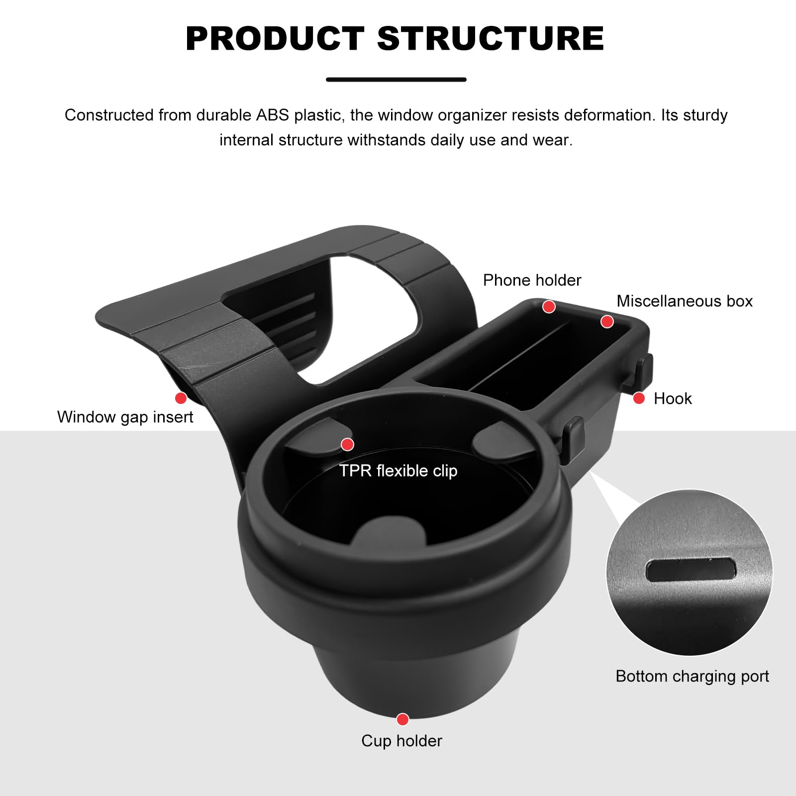 Sbulhia car window organizer installation guide with foam pads and window-gap fit