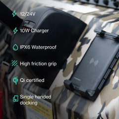 Scanstrut Active Qi-certified charging with clear LED status indicator.