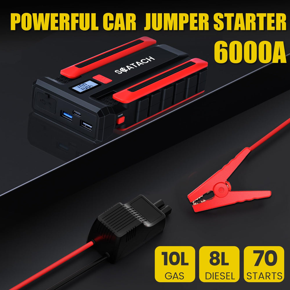 Scatach 6000A LED display shows power and status clearly.