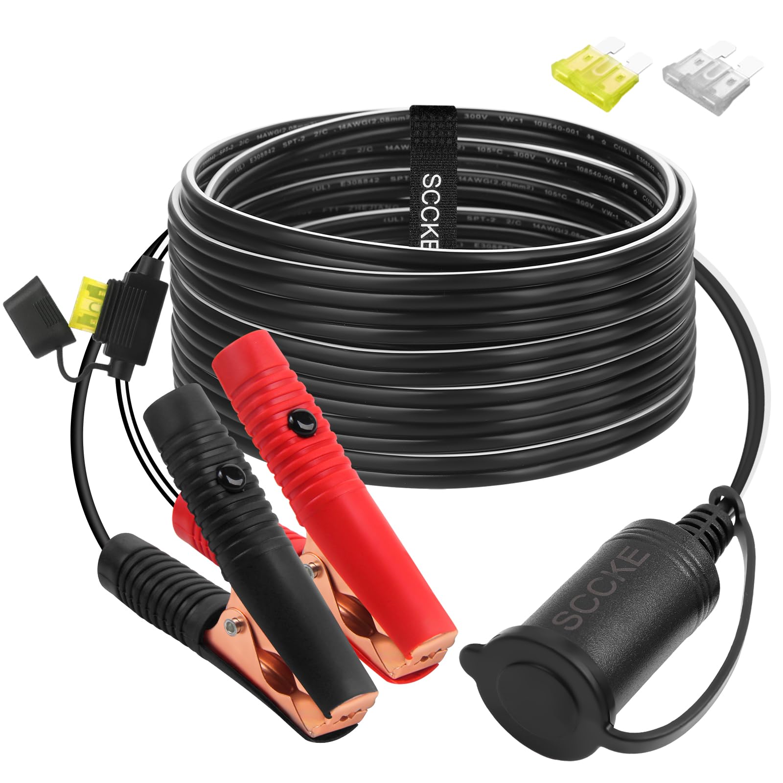 SCCKE cigarette lighter extension clamp ready for quick car power setup