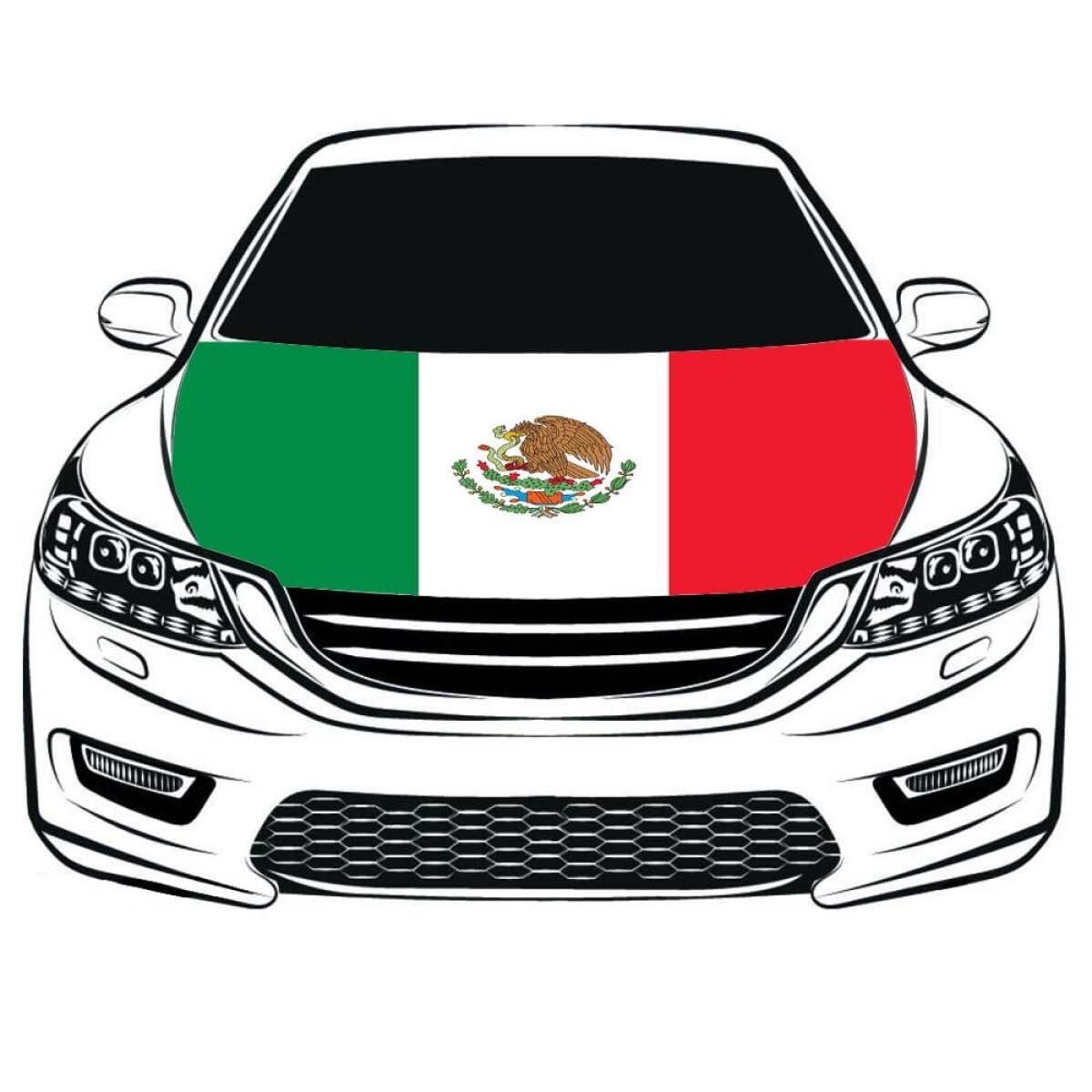 SCDZCAR hood cover with colorful flag design brightens the vehicle exterior.