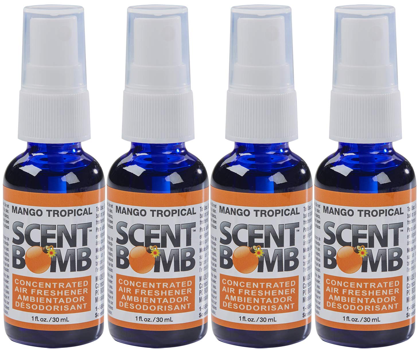 Scent Bomb Mango Tropical kitchen setting for quick odor elimination.