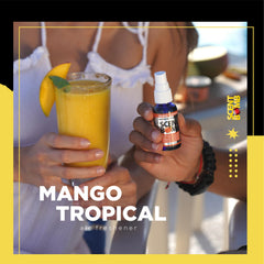 Scent Bomb Mango Tropical spray action captures odors with a refreshing burst.