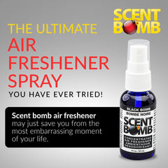Scent Bomb odor elimination spray keeps car interiors smelling fresh.