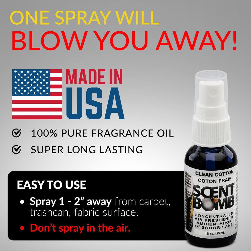 Scent Bomb odor elimination keeps car and room smelling fresh