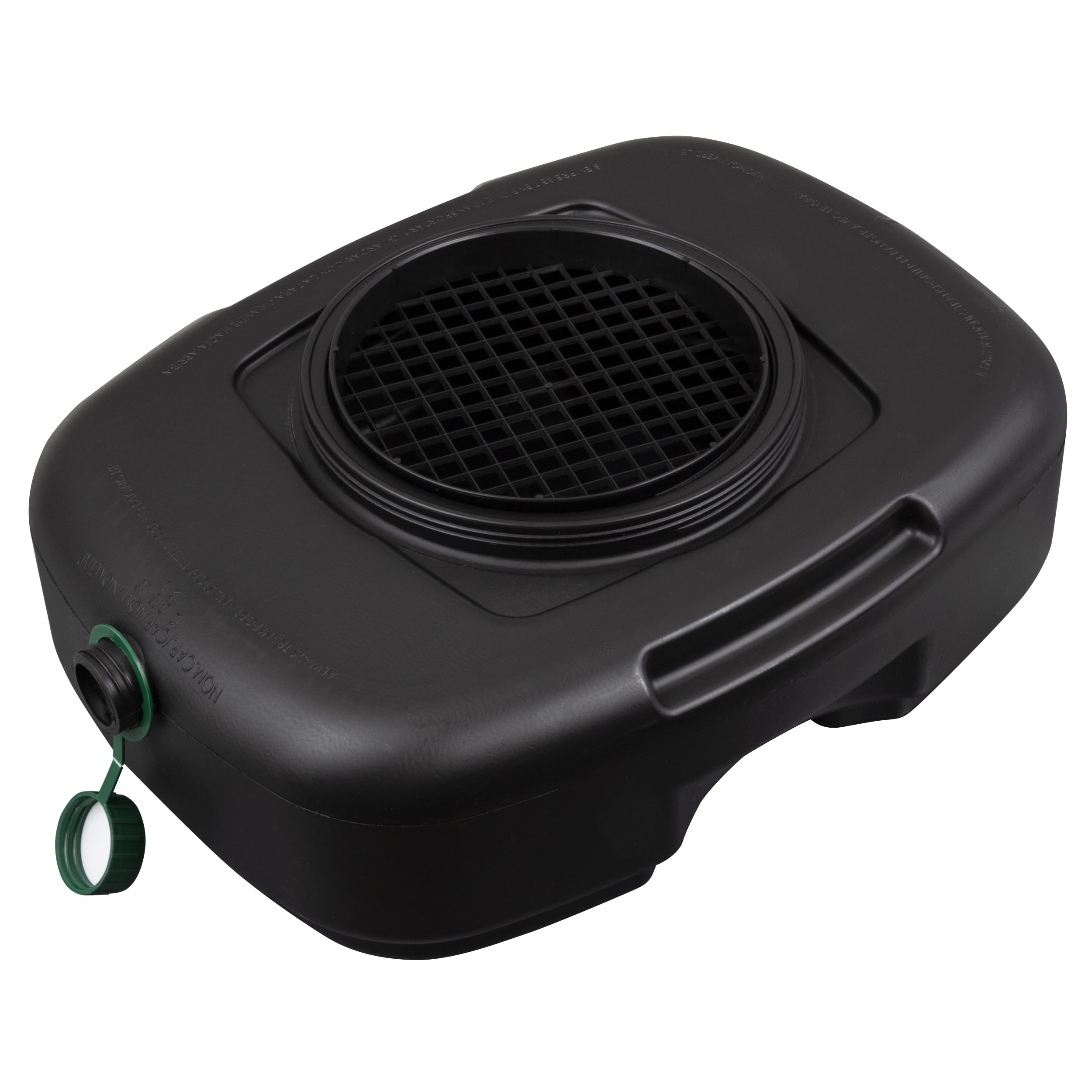 Scepter AM06984 pan shows removable drain filter screen for debris-free draining