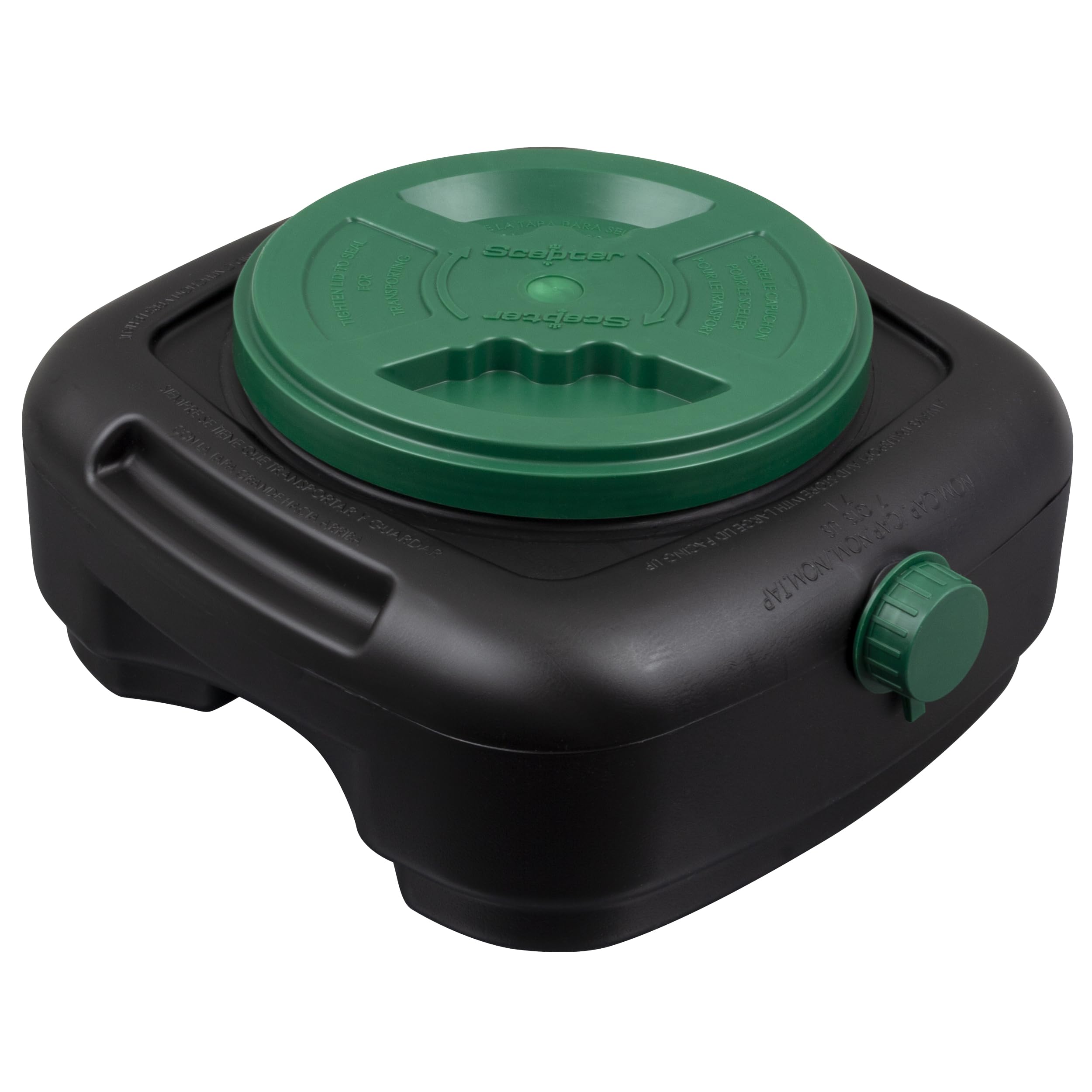 Scepter AM07029 oil drain pan with lid opening for cleaner changes and spill prevention