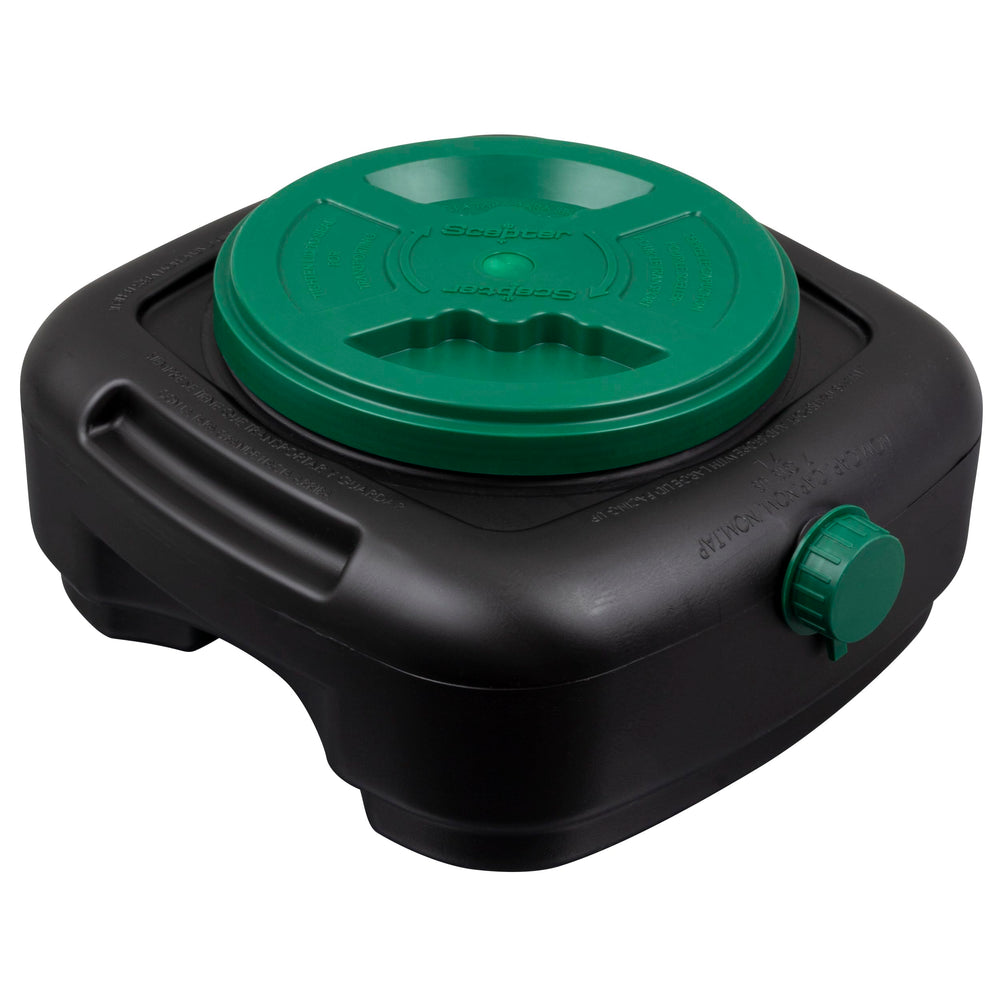 Scepter AM07029 oil drain pan with lid opening for cleaner changes and spill prevention
