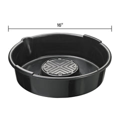 Scepter drain pan showing built-in pour spout for spill-free emptying