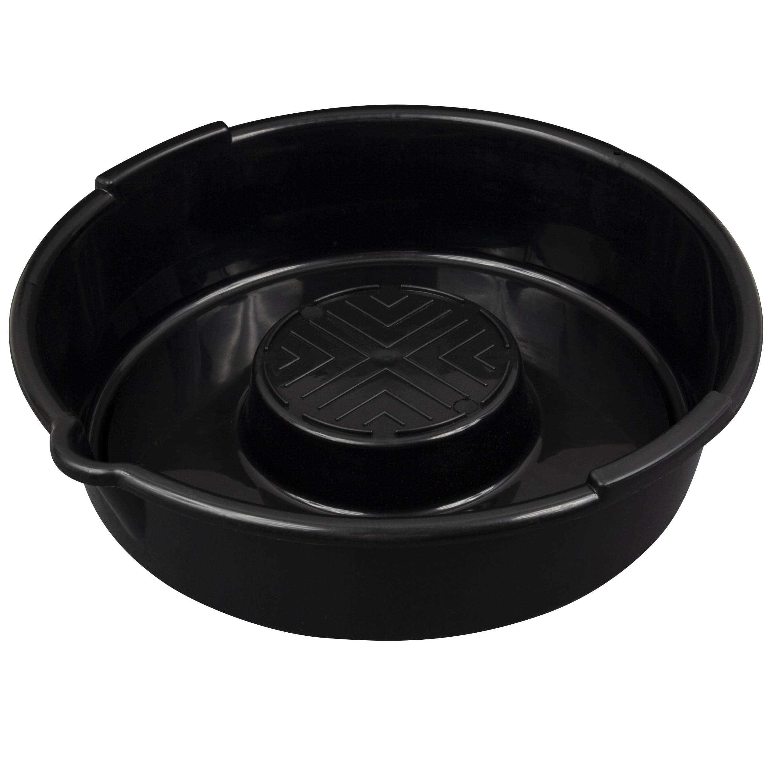 Scepter round oil drain pan ready for a clean oil change with 8-quart capacity