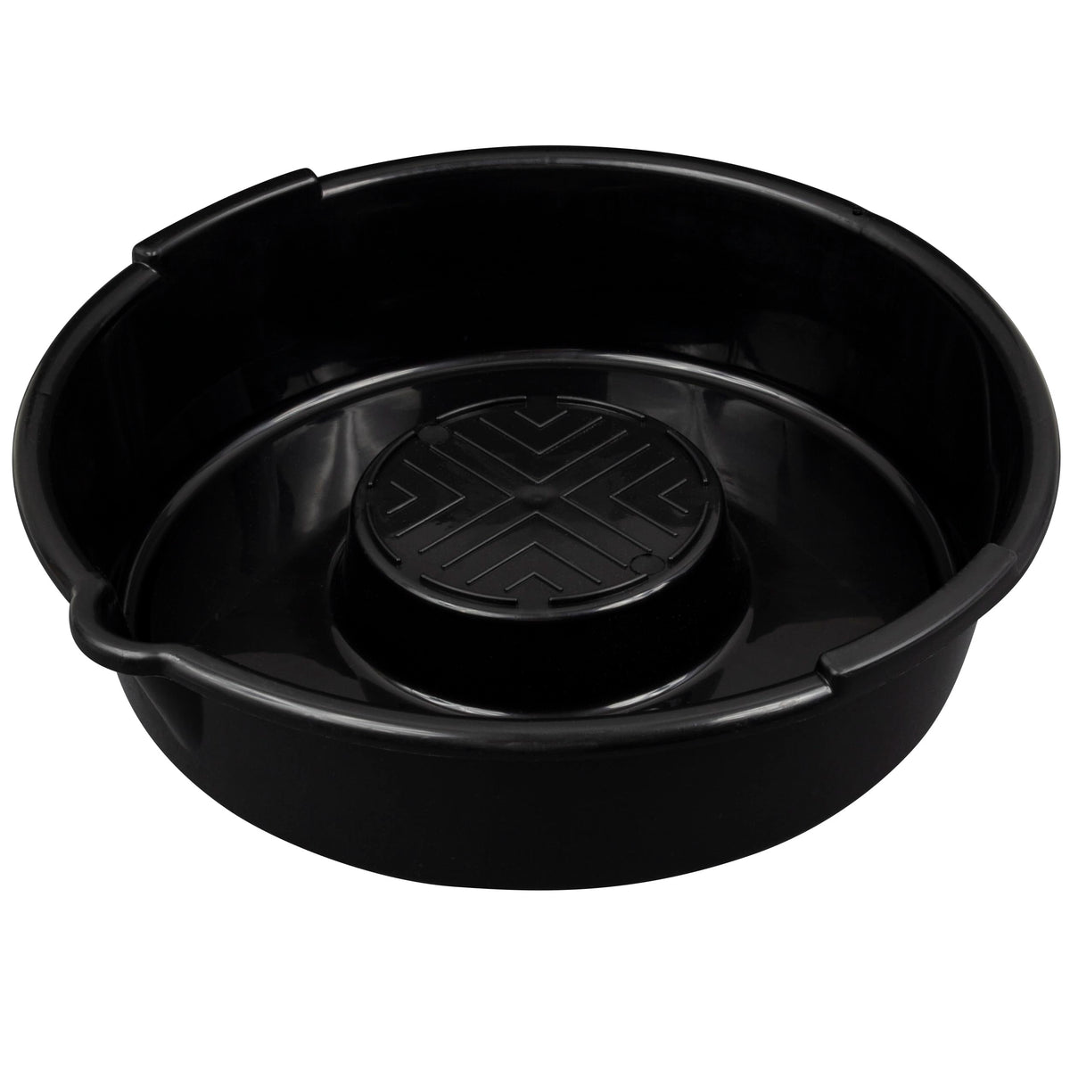 Scepter round oil drain pan ready for a clean oil change with 8-quart capacity