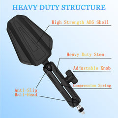 Scerymo Adventure Mirrors use high-impact ABS shells with anti-burst glass.