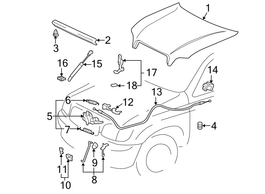 SCHNORKEL front lift support for Toyota Tundra hood assembly, quick replacement for near-new performance