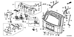 SCHNORKEL liftgate installation image showing easy, tool-free replacement for Honda Pilot