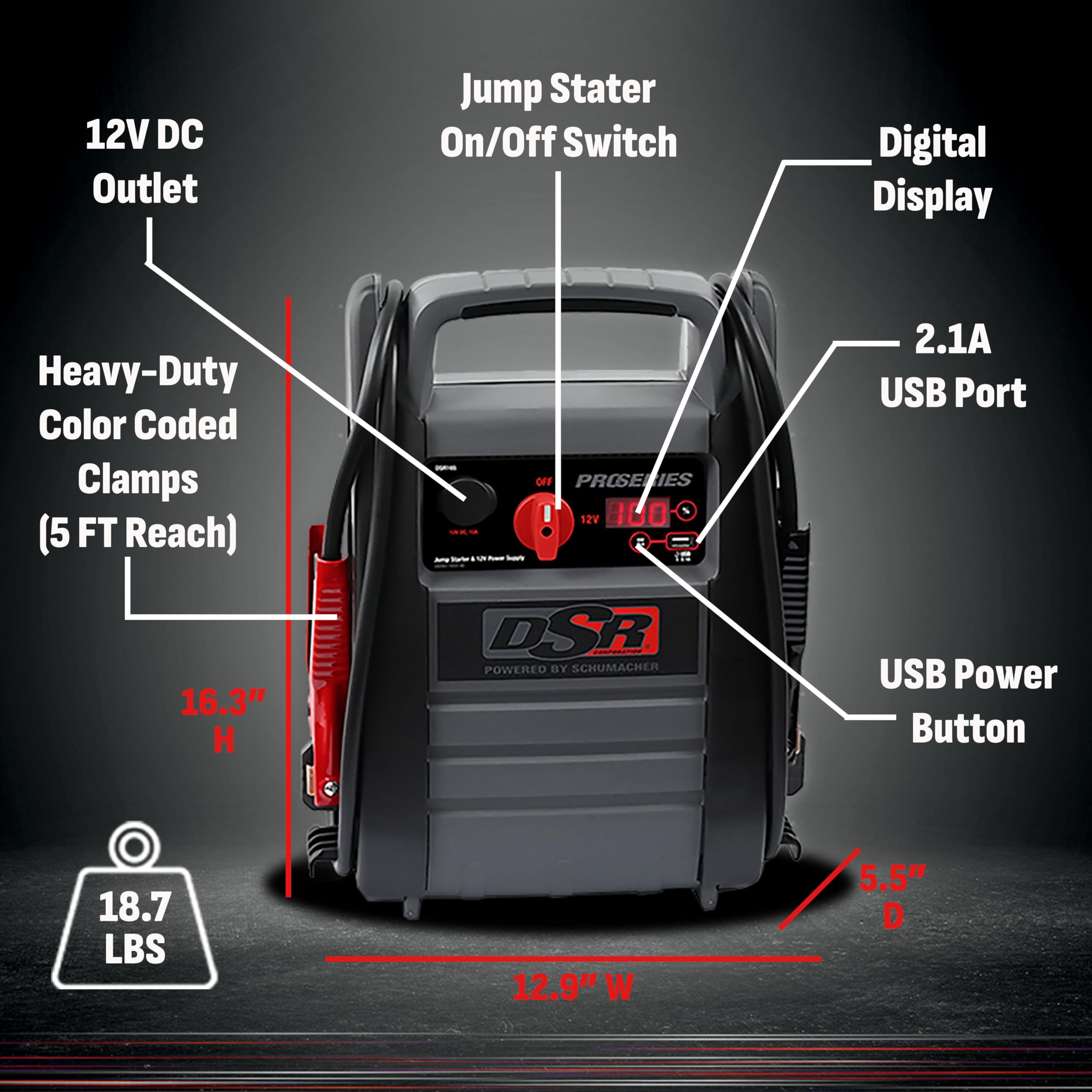Schumacher DSR165 versatile jump starter and power station for fleets.