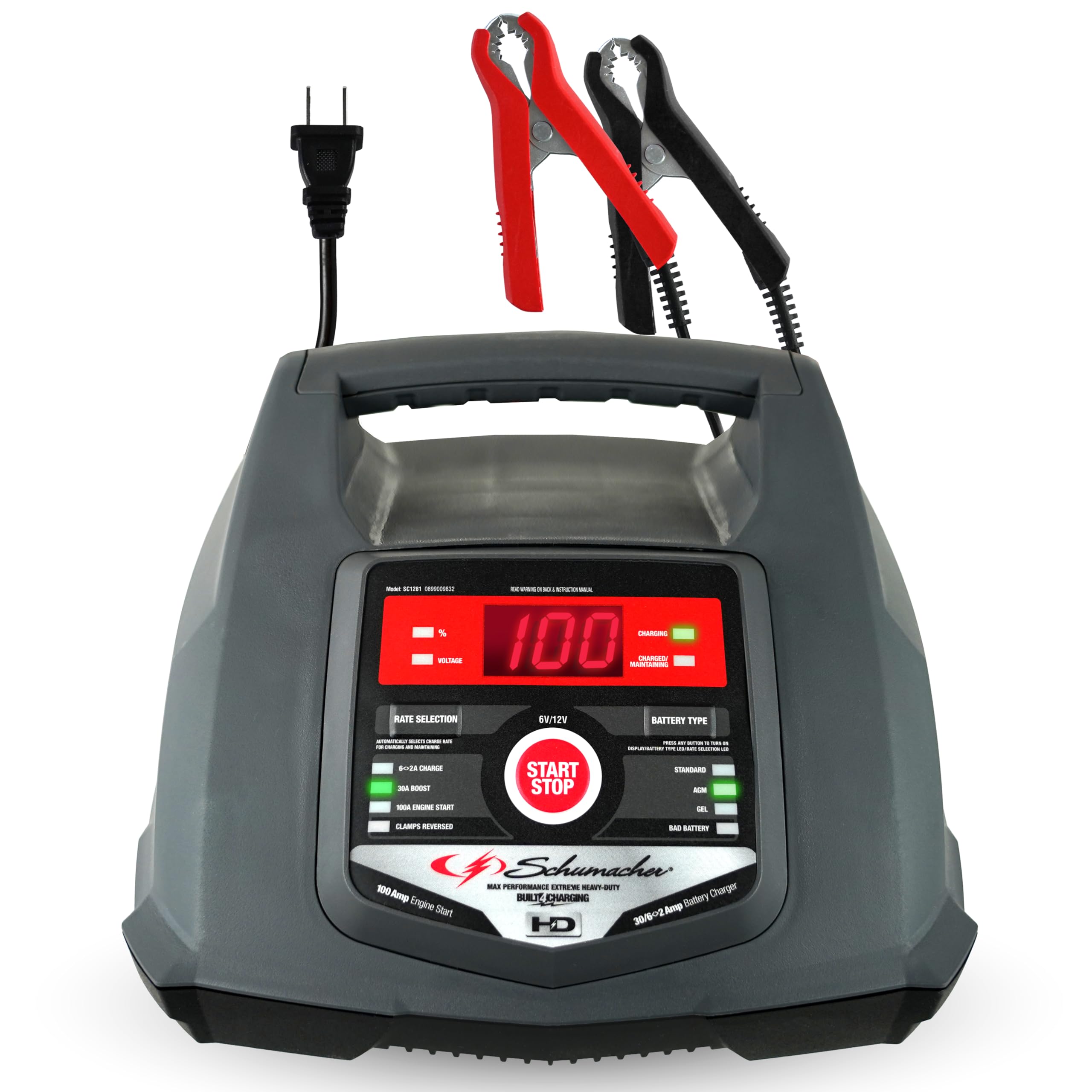Schumacher Electric SC1281 100A engine start in action for quick vehicle ignition.