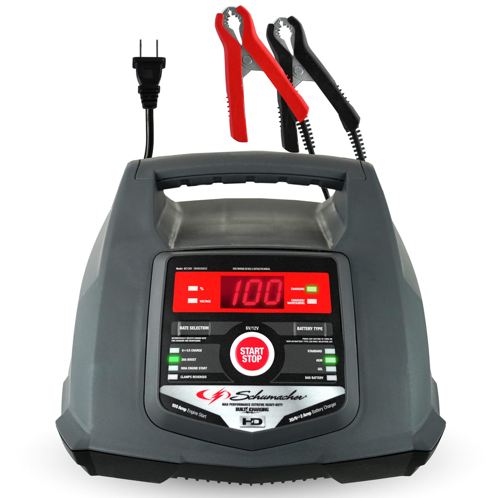 Schumacher Electric SC1281 100A engine start in action for quick vehicle ignition.