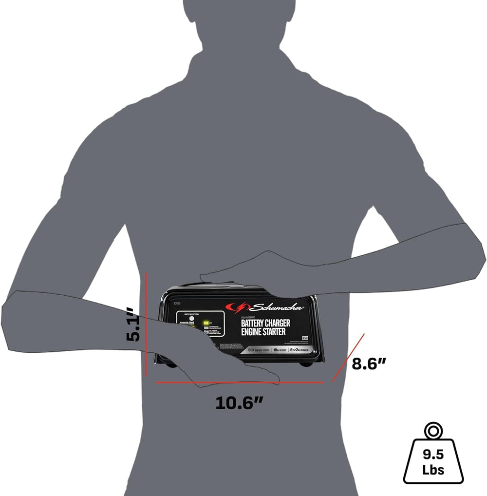 SC1305 complete package includes charger, engine starter, and user manual for easy setup.