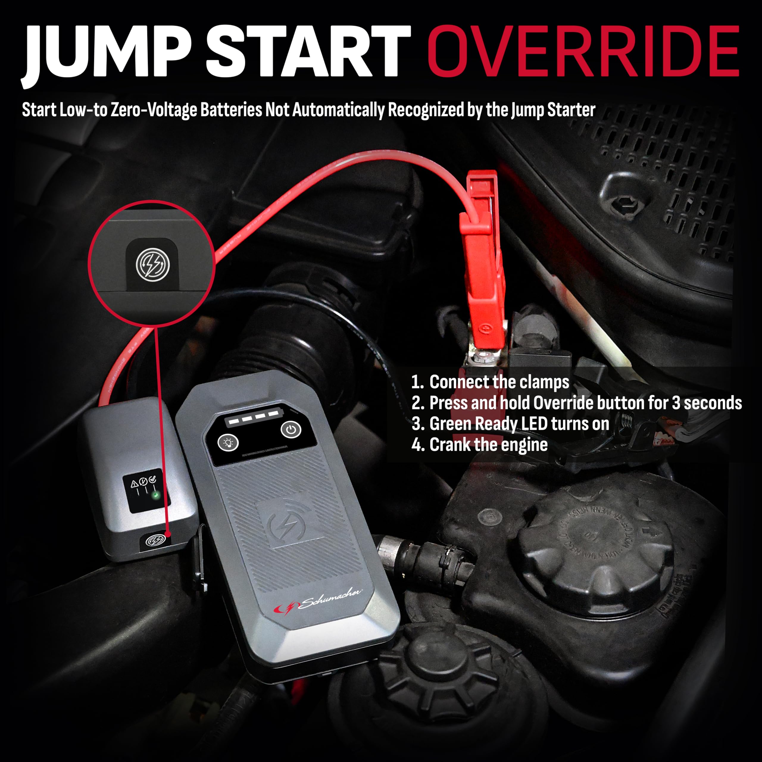 LED flashlight mode provides reliable illumination for night checks.