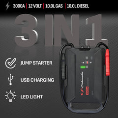 Schumacher SL1653 side view rugged housing and heavy duty cables
