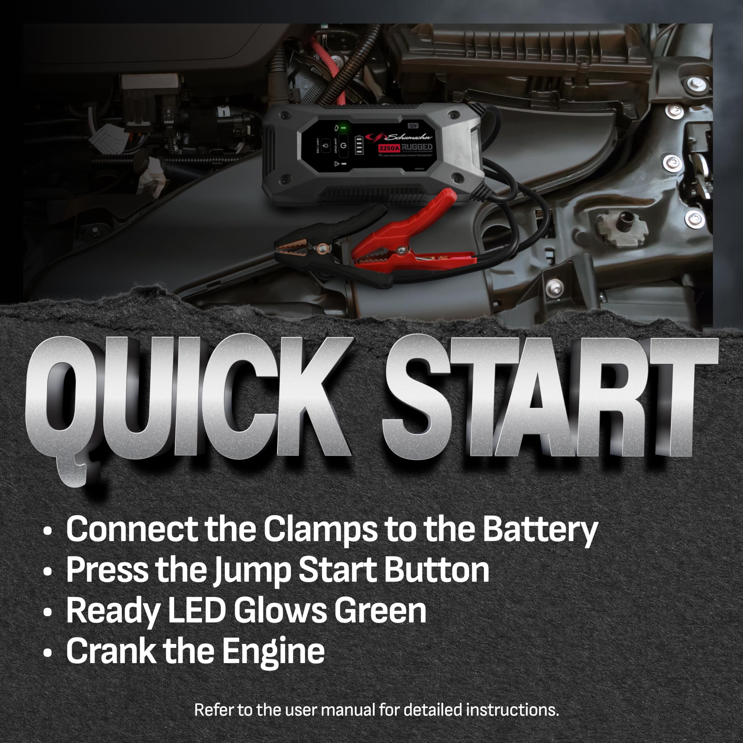 Schumacher SL1654 LED flashlight mode provides nighttime visibility.