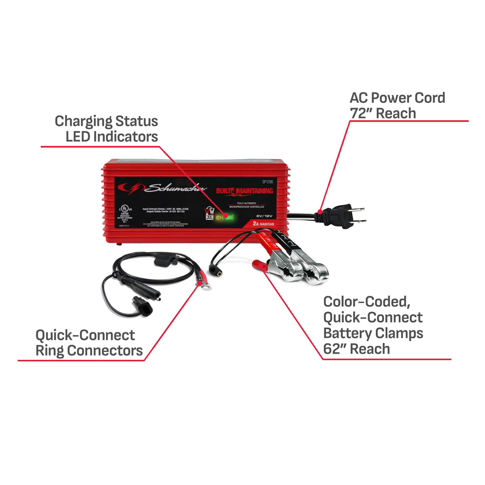Schumacher SP1296 suitable for boat batteries and marine applications