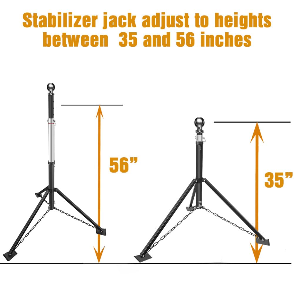 Height-adjustable range supports various hitch heights for Schumaho stabilizer.
