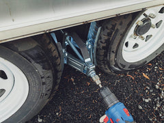 Schumaho wheel chock durable rust‑resistant steel with anti‑skid design