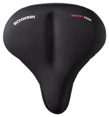 Schwinn Cruise memory foam dual-strap seat cover on a cruiser bike provides all-day comfort.
