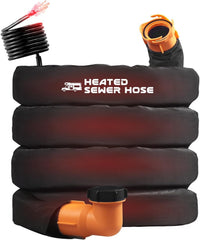 Scilulu heated sewer hose 15ft cover secures connection in cold conditions.
