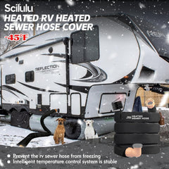 Scilulu heated sewer hose cover for 20ft protects longer RV connections.