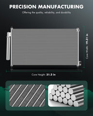 SCITOO condenser for Honda Civic 2012-2015 core detail with robust fins.
