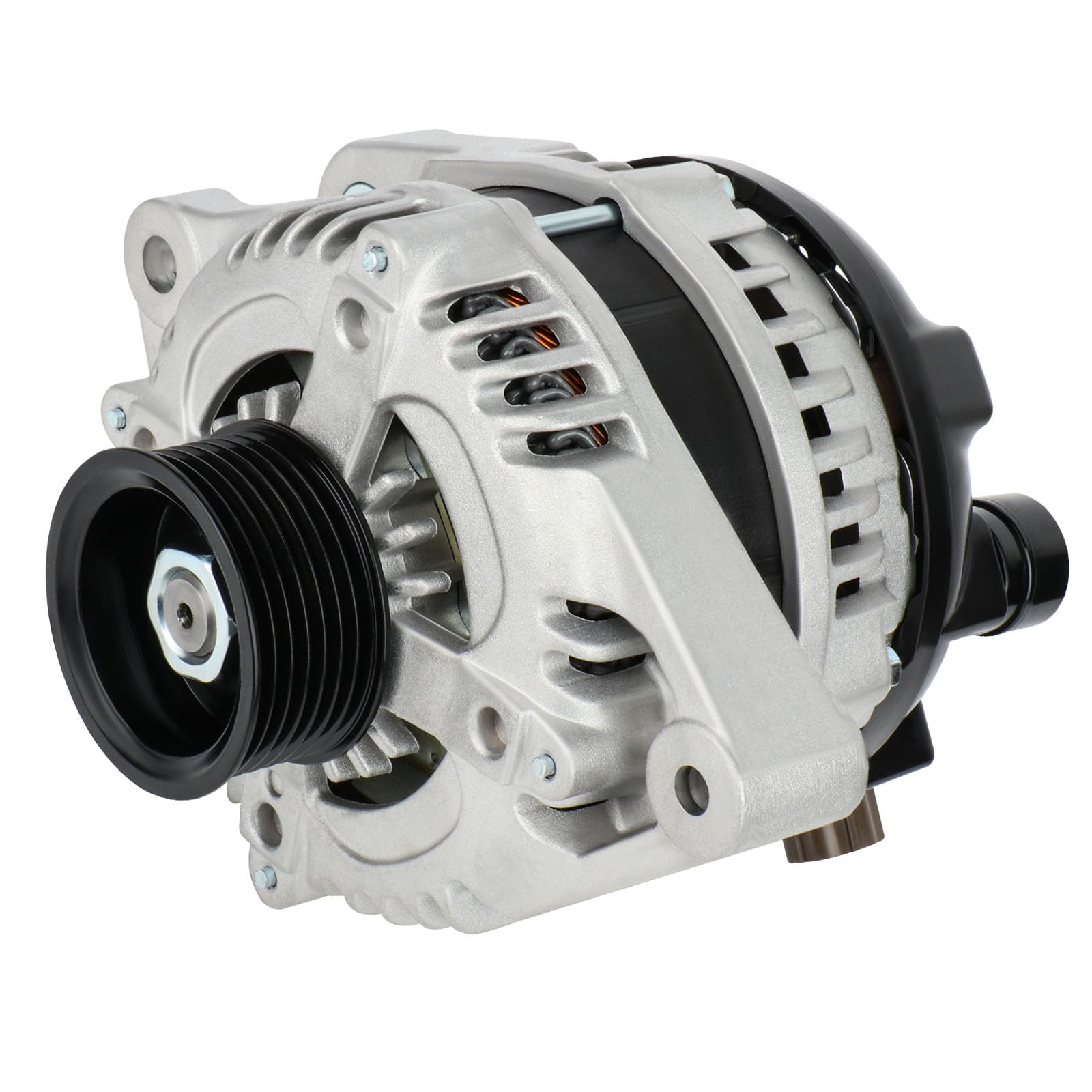 SCITOO 130A alternator front view, compact design for easy installation.