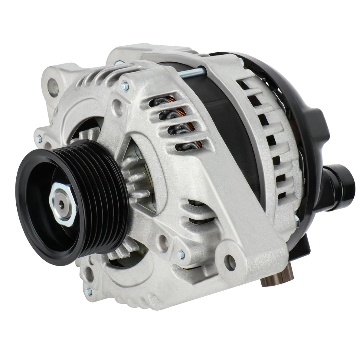 SCITOO 130A alternator front view, compact design for easy installation.