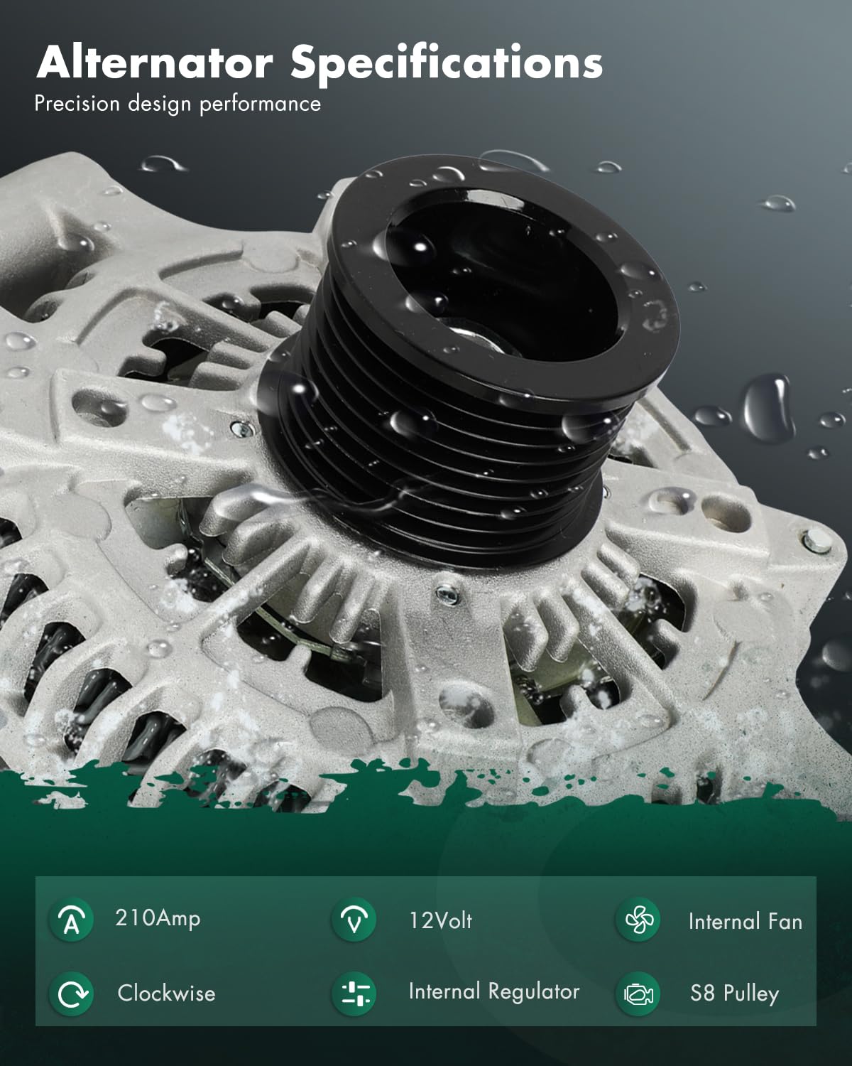 SCITOO BMW 535i GT alternator side view indicating robust replacement for steady charging