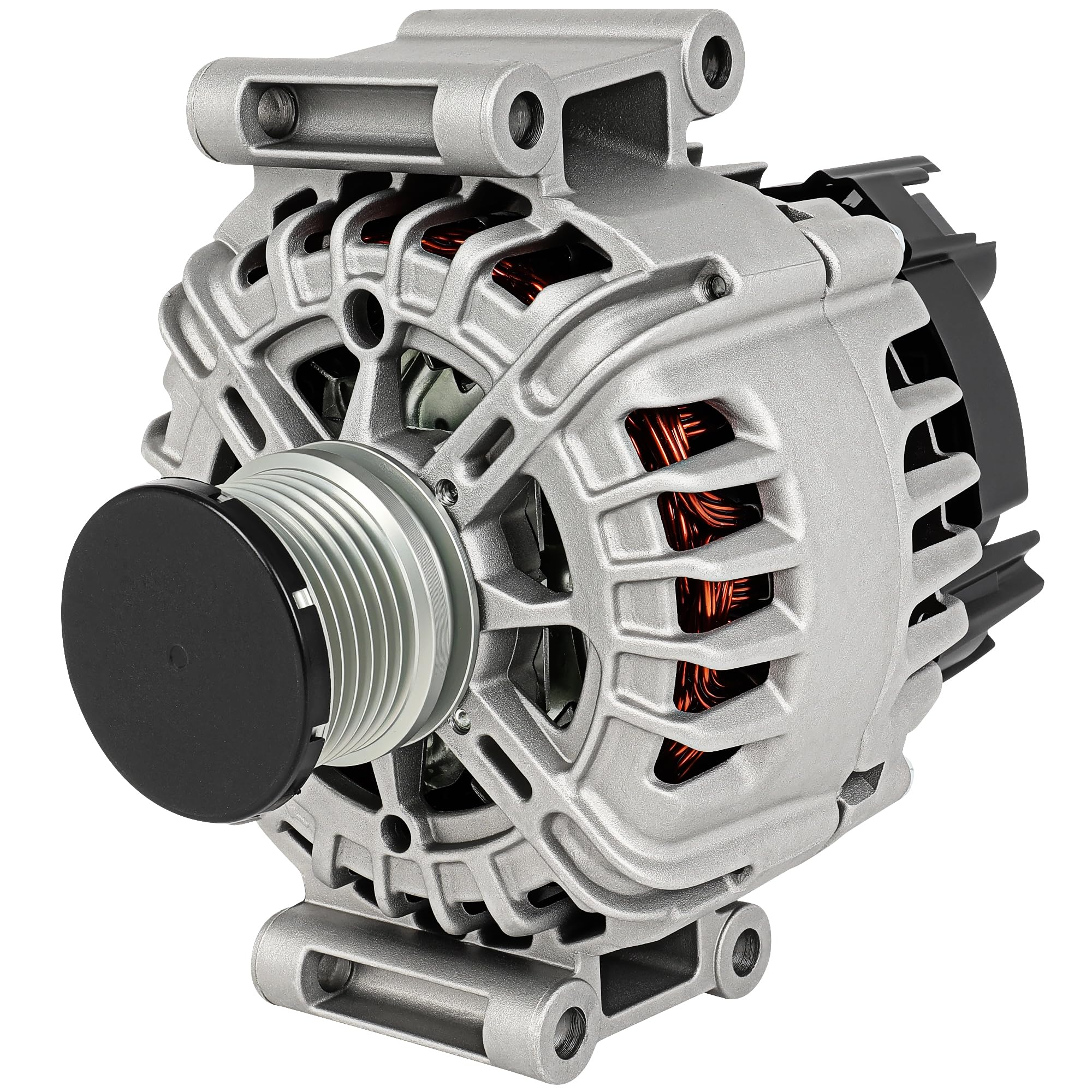 SCITOO alternator front view for Mercedes C250, compact high-output design.