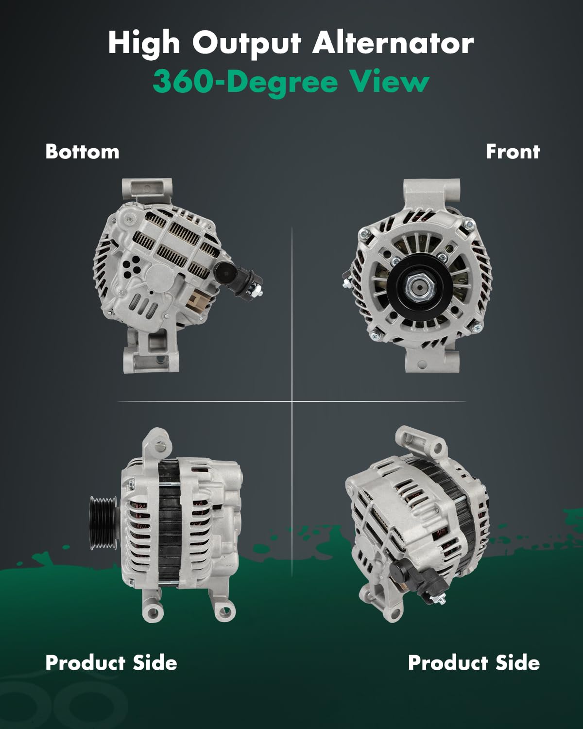 SCITOO alternator label closeup with OEM references for a precise fit
