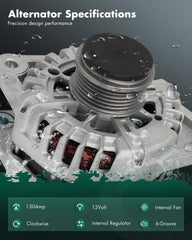 SCITOO alternator side view, compact 130A unit
