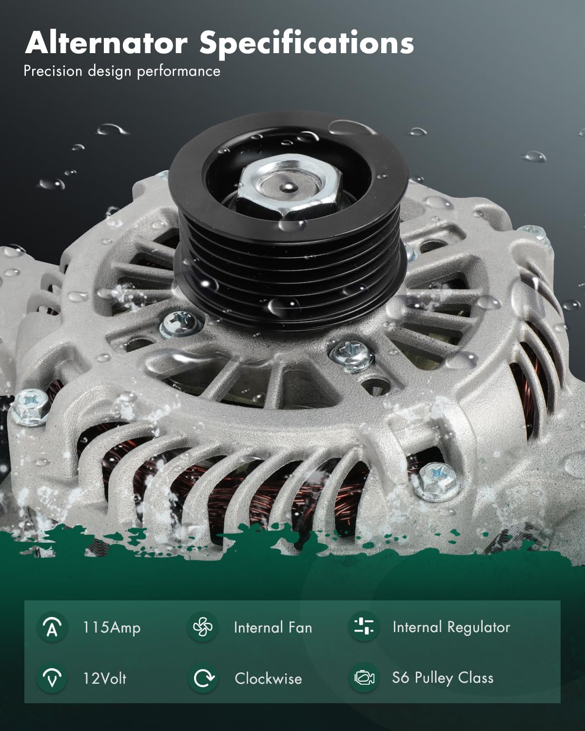 SCITOO alternator side view emphasizing lightweight body for easy replacement