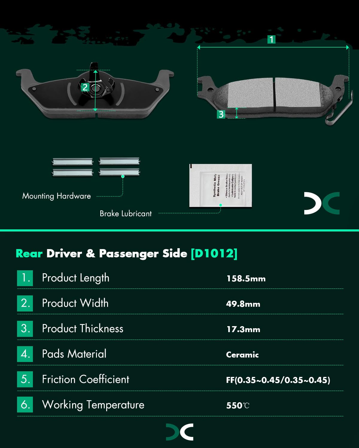 SCITOO friction-treated brake pads detail, scorch process durability.