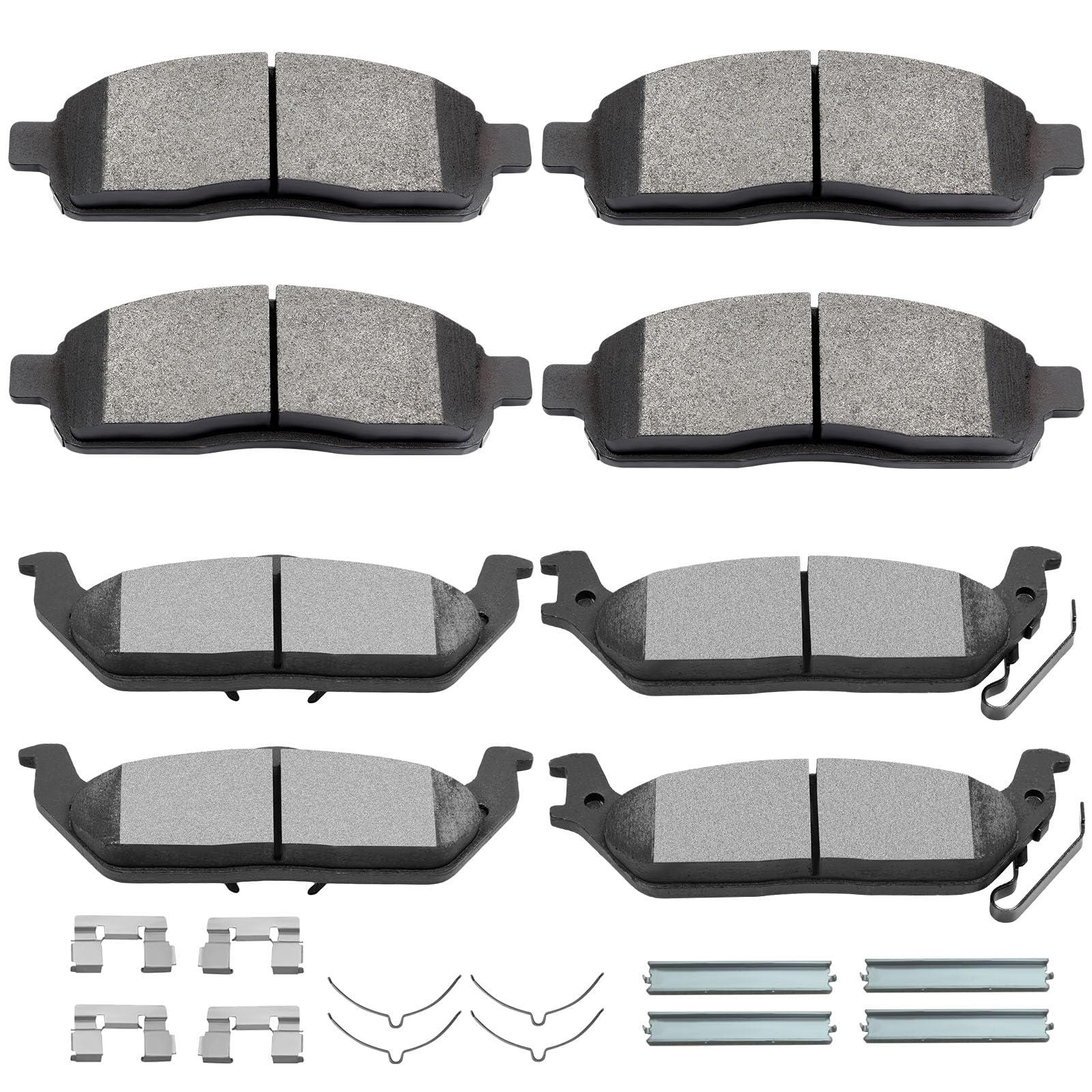 SCITOO front semi-metal brake pads kit for Ford F-150, improved stopping response.