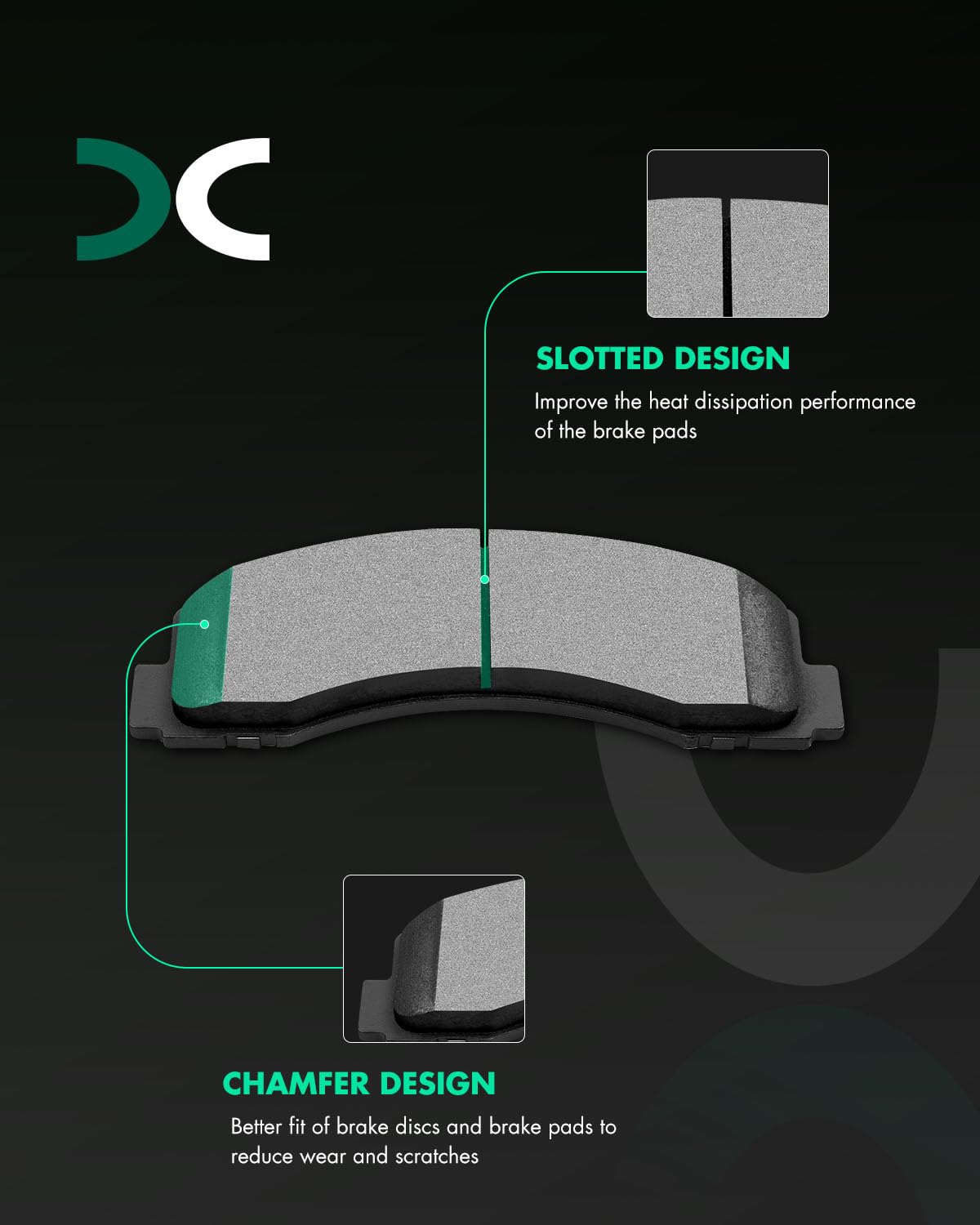 SCITOO brake pad with slotting design boosts friction and drainage for steady stopping