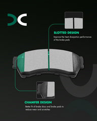 SCITOO ceramic brake pads kit rear view for Lincoln MKZ improves braking feel.